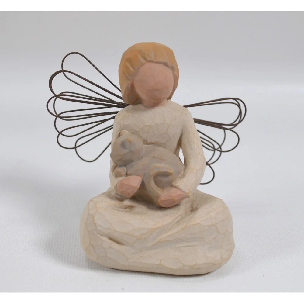 Willow‎ Tree  ANGEL OF KINDNESS Figurine Girl Holding a Cat 3